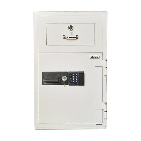 EIKO PSG-100E Fire-Resistant Deposit Safe – Digital Lock + Cylinder Key Lock – 1-Hour Fire Protection – 65L Capacity – Secure Drop Slot