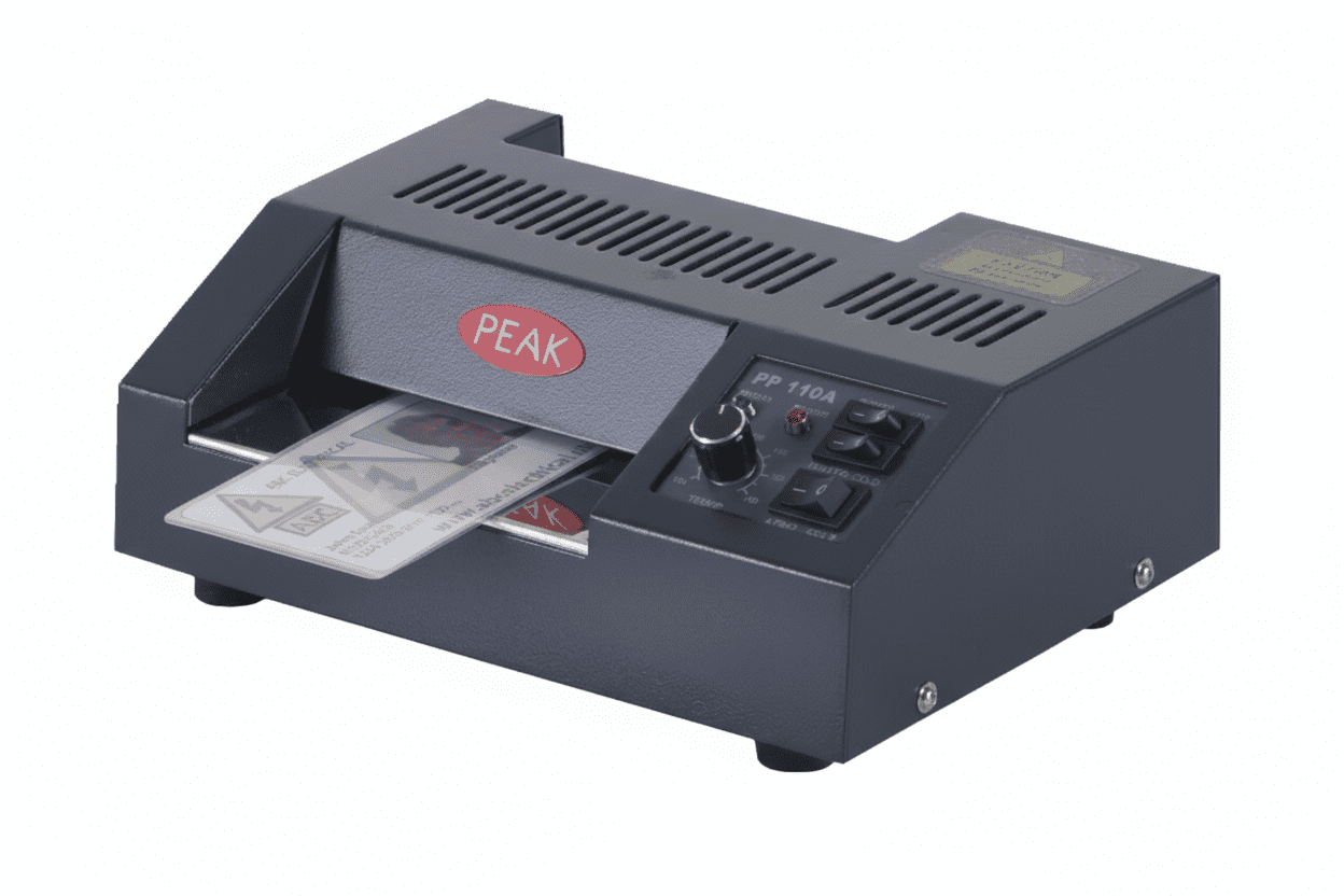 PP-110A ID Card Laminating Machine – 360 Micron Capacity, Variable Temperature, Heavy-Duty Metal Body