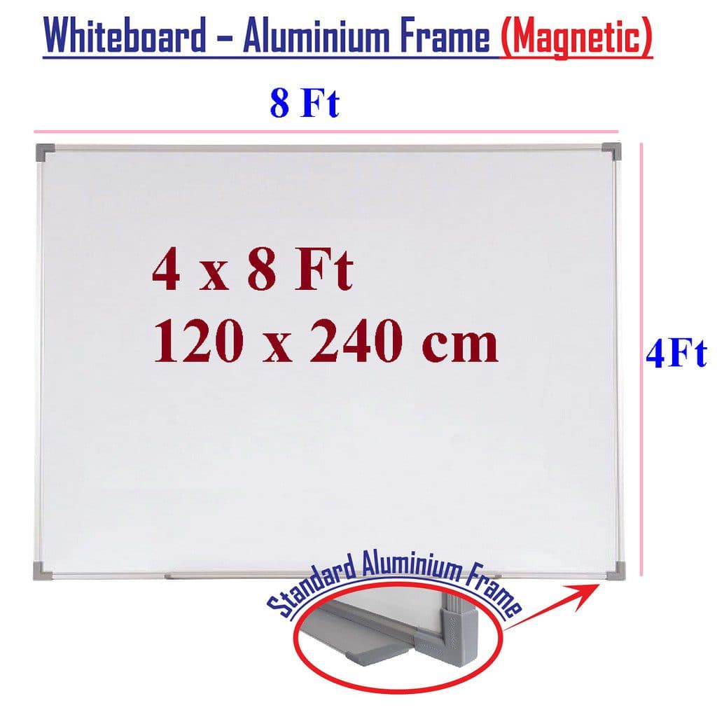 Whiteboard Magnetic – 120×240 cm Extra-Large Wall-Mounted Dry Erase Board with Aluminium Frame & Pen Tray – Magnetic Writing Board for Office, School & Conference Rooms 2
