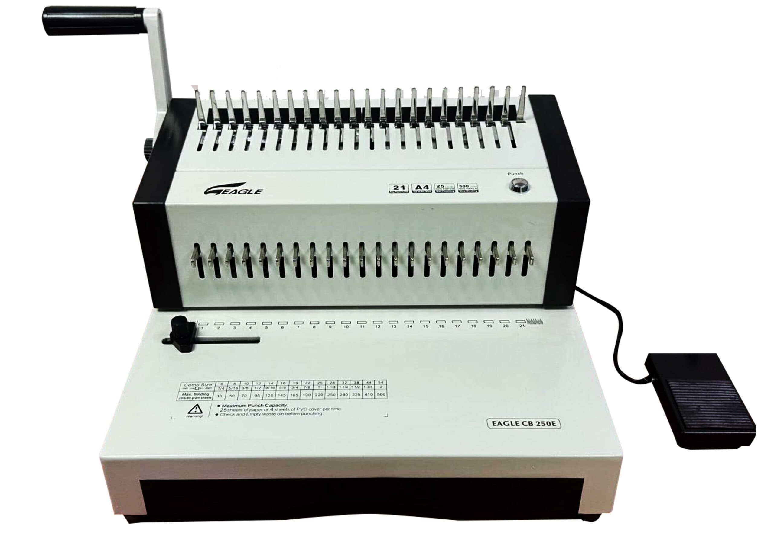 Eagle CB 250E Electric Heavy-Duty Comb Binding Machine – Professional A4/A5 Punch & Bind for Offices, Schools & Print Shops