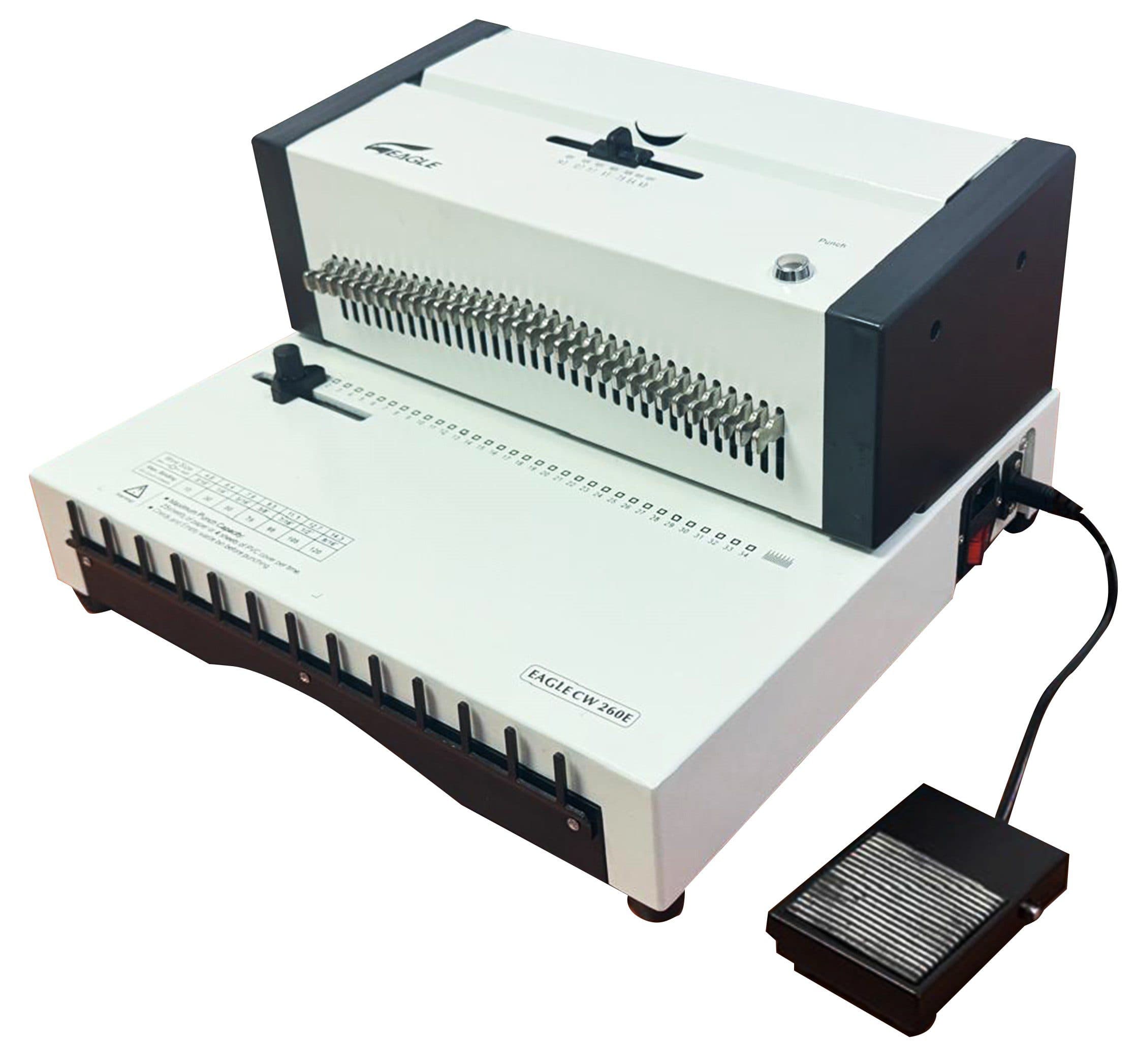Eagle CW 260E 3-in-1 Electric Heavy-Duty Wire Binding Machine – Punch, Bind & Crimp for A4/A5 Offices, Schools & Print Shops