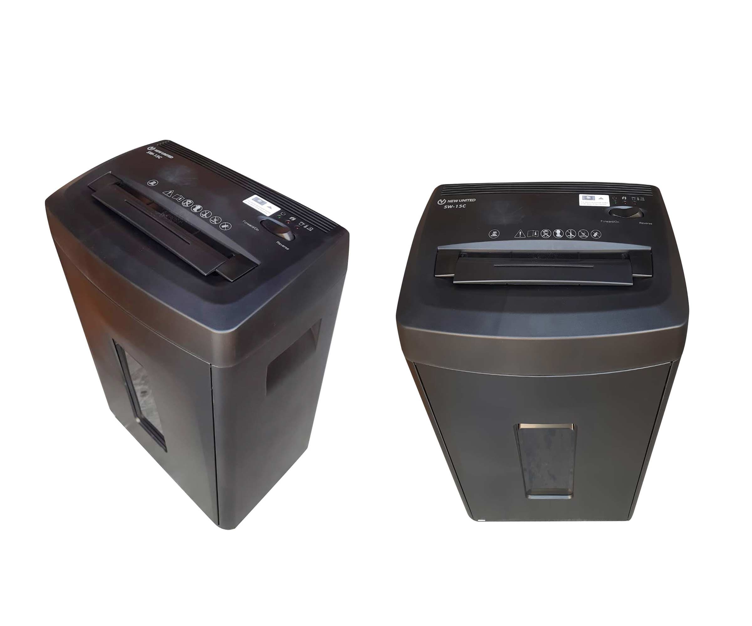 New United SW-15C Medium Duty Cross-Cut Paper Shredder – 15 Sheet Capacity, 4×40 mm Cut, Small Office Shredder