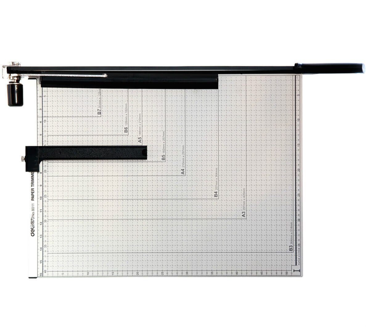 Deli 8011 B3 Paper Cutter with Steel Base – 530mm x 410mm – 12 Sheet Capacity