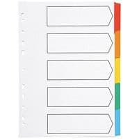 PVC Index Divider – A4 Size, 1–5 Colored Tabs – Durable 5-Part File Separator