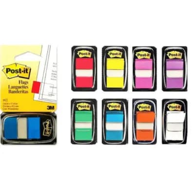 3M Post-it Flags, 25×43 mm, Various Colors – Removable Page Markers for Office & School