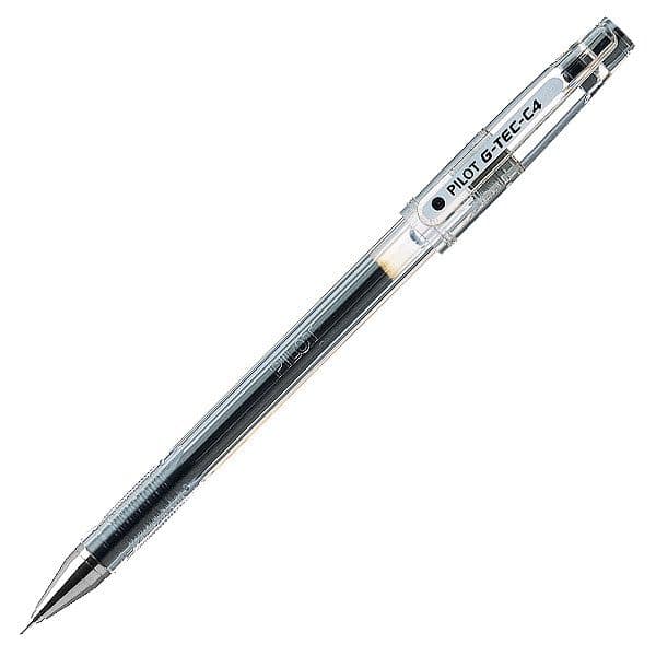 Pilot G-Tec-C4 Black Gel Pen – 0.4mm Ultra-Fine Rollerball, Pack of 12 Precision Writing Pens for Professionals, Students & Technical Drawing