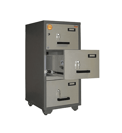 Valberg FC-3KKK Fire Resistant Filing Cabinet – 3 Drawers with Dual Key Locks | Secure Document Storage for Home & Office