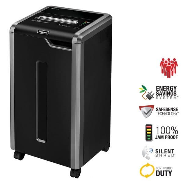 Fellowes 325Ci Commercial Cross-Cut Shredder – 22-Sheet, P-4 Security, 100% Jam Proof