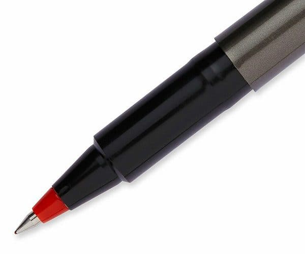 Uni ball UB-155 Micro Deluxe, Roller Pen, 0.5mm, Red (Pack of 12) 2