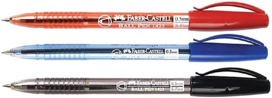 Faber Castell 1423- Ball Pen, 0.7mm, Red (Pack of 50) 2