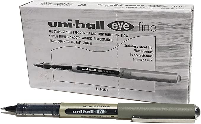 Uni-Ball UB-150 Eye Micro Gel Ink Pen – 0.5mm Fine Tip, Black Ink – Pack of 12 Rollerball Pens – Smooth, Waterproof & Fade-Proof Writing for Office, School & Business Use 3