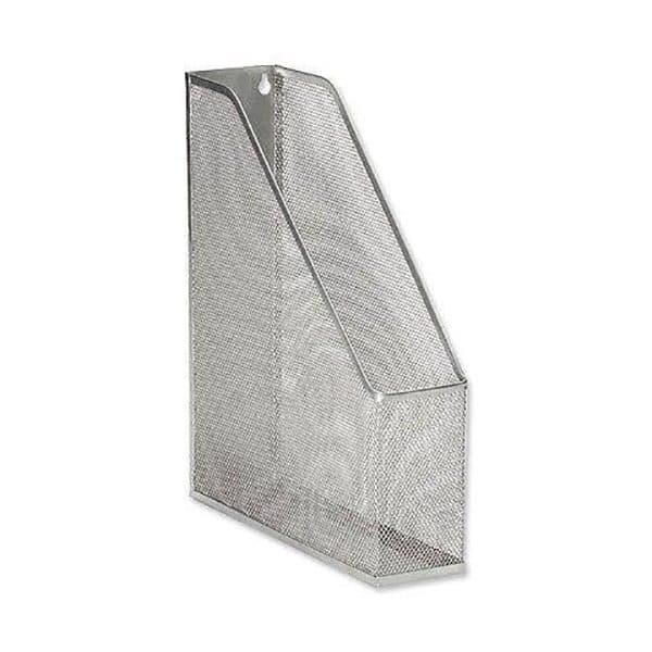 Mesh Metal Magazine Holder – Fixed Desktop File & Document Organizer, Black or Silver 2