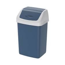 15L Swivel Waste Bin with Swing Lid – Desktop & Office Trash Can, Pearl Blue & Light Blue 3