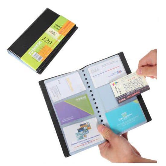 Deli Business Card Holder – 160 Card Capacity – Compact Portable Business Card Album with A–Z Index