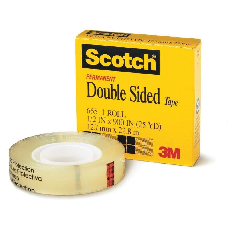 Scotch 655 Double-Sided Tape – 12.7mm x 22.8m x 20 YDS | Strong Adhesive Tape for Office, Crafts & DIY