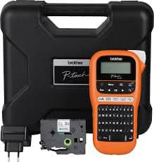 Brother PT-E110VP Handheld Electrical Label Printer – Durable Industrial Label Maker with Carry Case & Adapter – Prints TZe Laminated Tapes up to 12mm