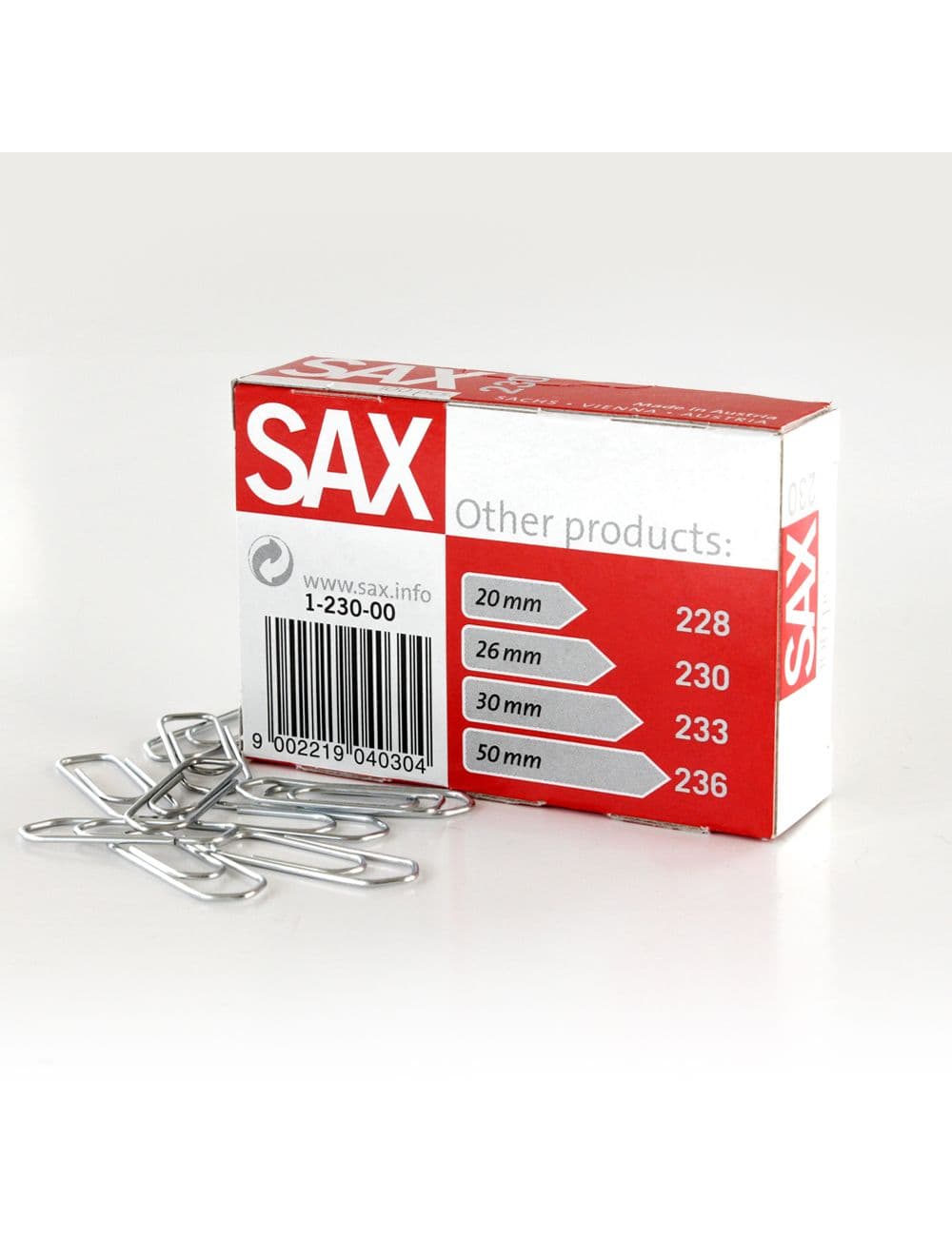 SAX 230 Paper Clips – 26mm, Pack of 100 | Durable Metal Office & School Clips 2