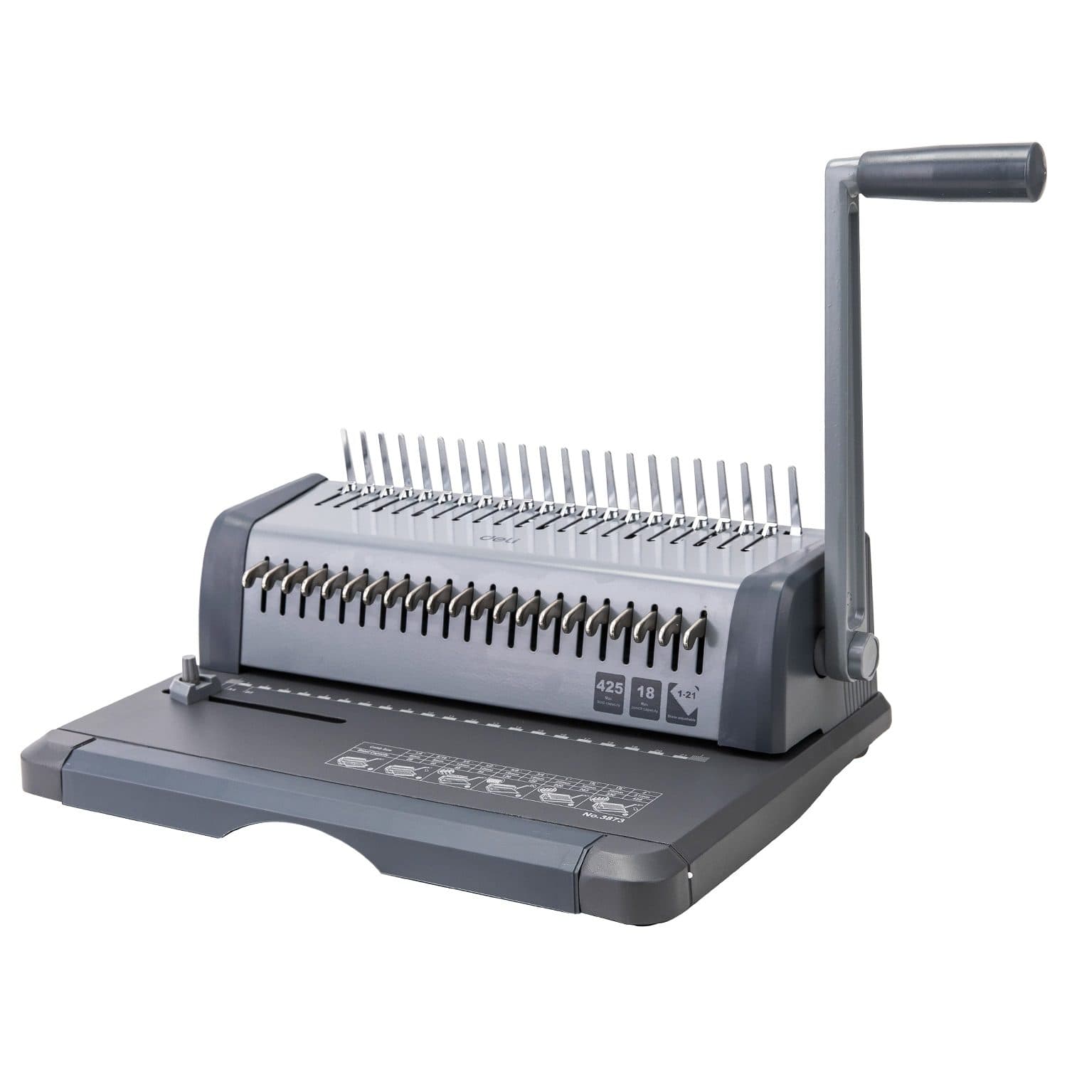 Deli 3873 Manual Binding Machine – Punches up to 18 Sheets for Efficient Document Binding