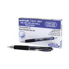 Uni ball UMN-207 Signo, Gel Ink Rollerball Pen, 0.7mm, Blue (Pack of 12)