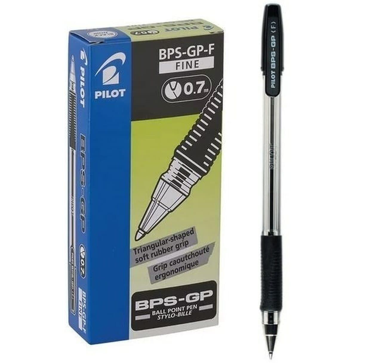 Pilot- BPS-GP-F Fine Ball Point Pen, 0.7mm, Black (Pack of 12)