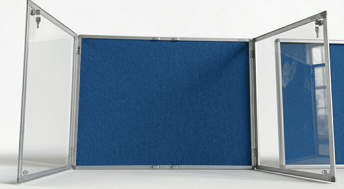 Lockable Notice Board with Glass Door 120×180 cm | Wall-Mountable Secure Display Case with Aluminium Frame 2
