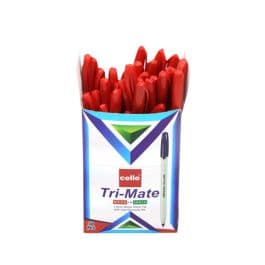 Cello Trimate Ball Pen, 1.0mm, Red (Pack of 50)