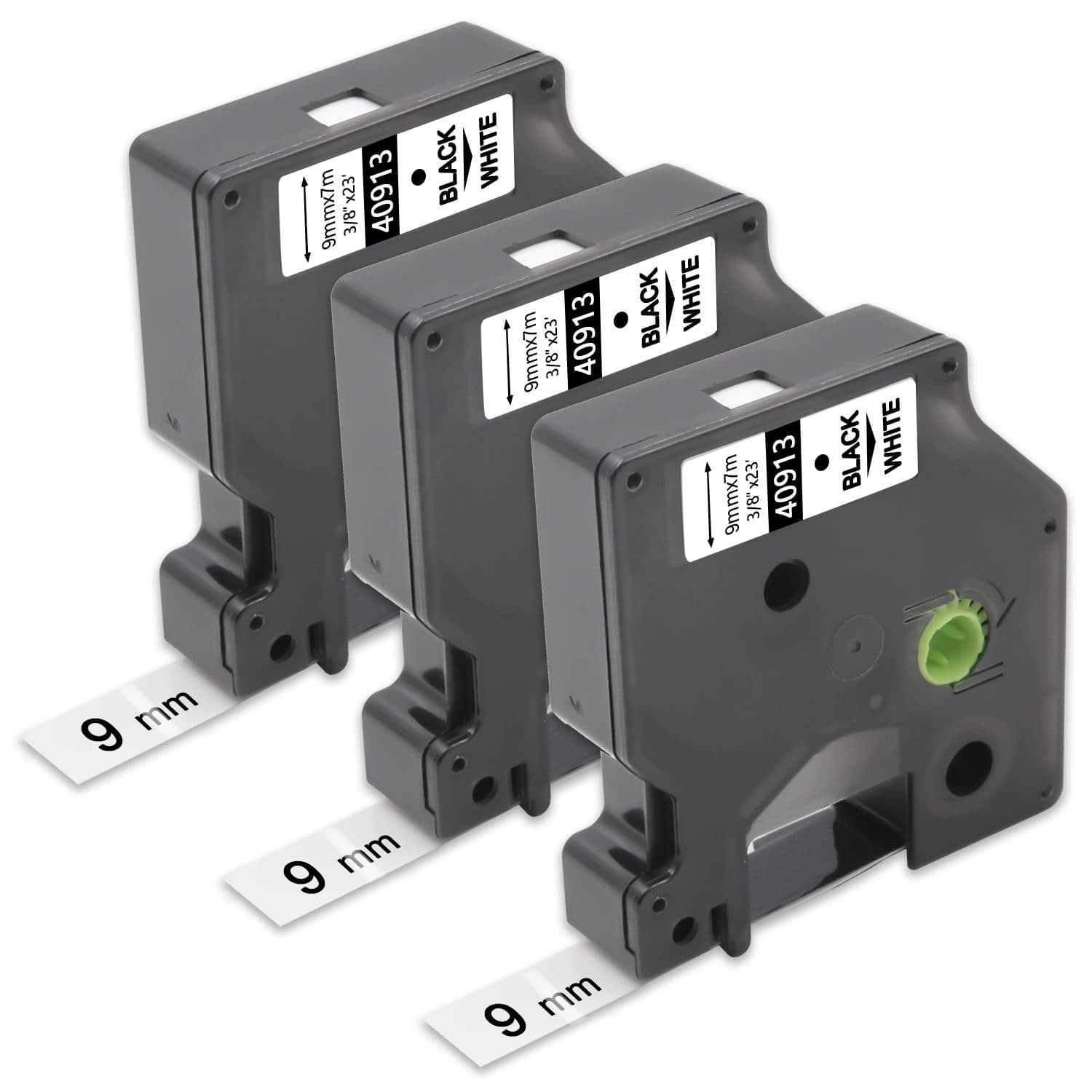 Dymo D1 40913 Labeling Tape – 9mm x 7m – Black on White Durable Label Tape for LabelManager Printers 2