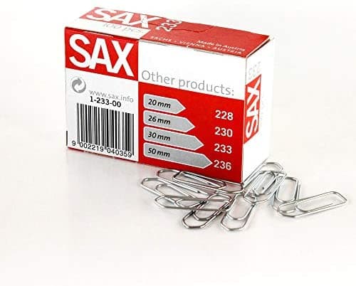 SAX 233 Paper Clips – 30mm, Pack of 100 | Durable Metal Office & School Clips 2