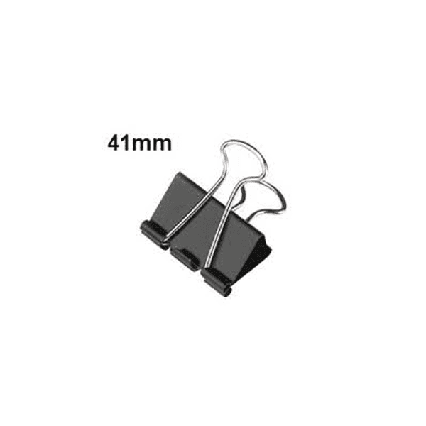 Binder Clips 41mm – Pack of 12, Strong Metal Clips