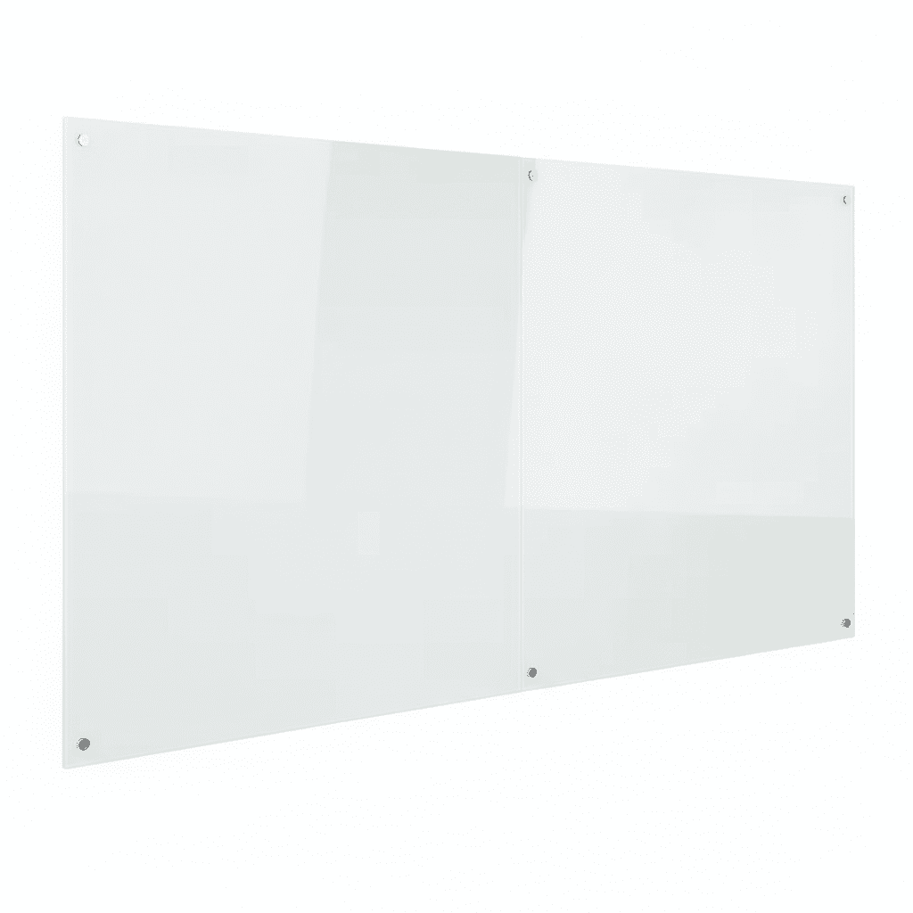 Frameless Magnetic Glass Whiteboard 100×150 cm – Tempered Glass Dry Erase Board Wall Mounted