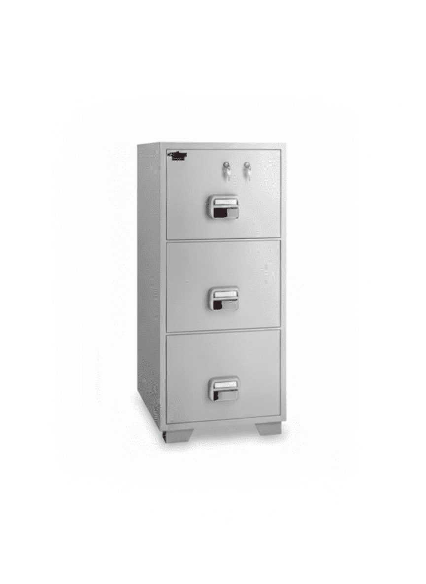 Eagle SF-680 3TKX Fire Resistant Cabinet – 3 Drawers with 2 Key Lock, 1-Hour UL Certified Fireproof Filing Cabinet, Grey