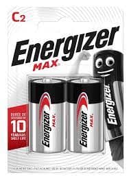 Energizer Max Alkaline C Batteries – Pack of 2 – Long-Lasting, Leak-Resistant Power for Household & Portable Devices