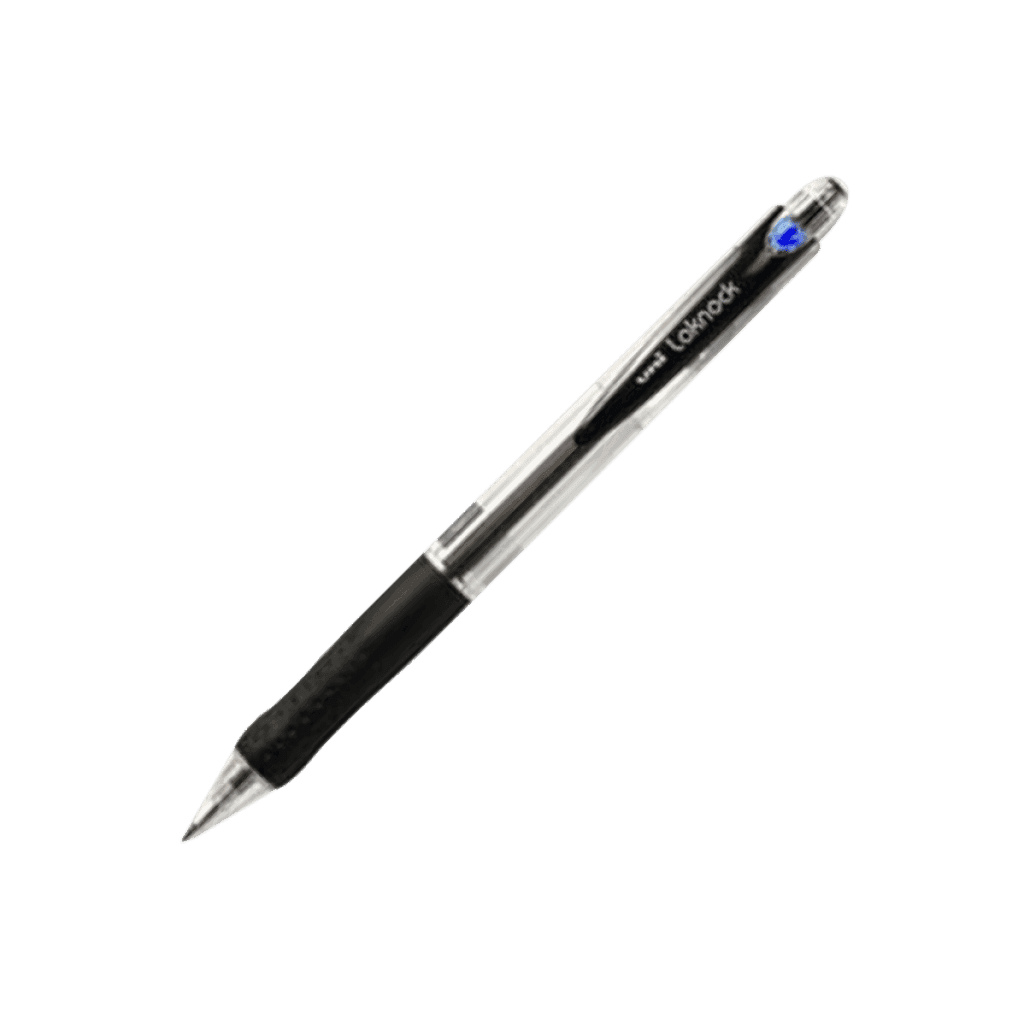Uni Laknock SN-100F Retractable Ballpoint Pen, 0.7mm Fine, Black (Pack of 12) 2