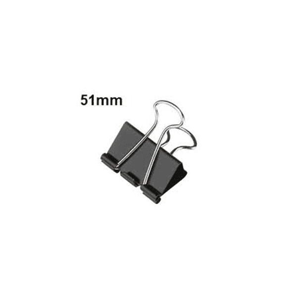 Binder Clips 51mm – Pack of 12, Strong Metal Clips