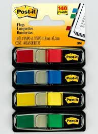 3M Post-it Flags 683-4, 11.9 × 43.2 mm, Assorted Colors – Removable Page Flags for Office & School