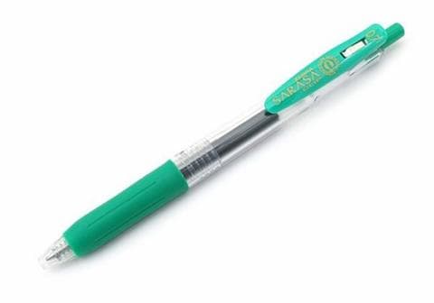 Zebra Sarasa- Rollerball Gel Ink Pen, 0.5mm, Green 1X10 2