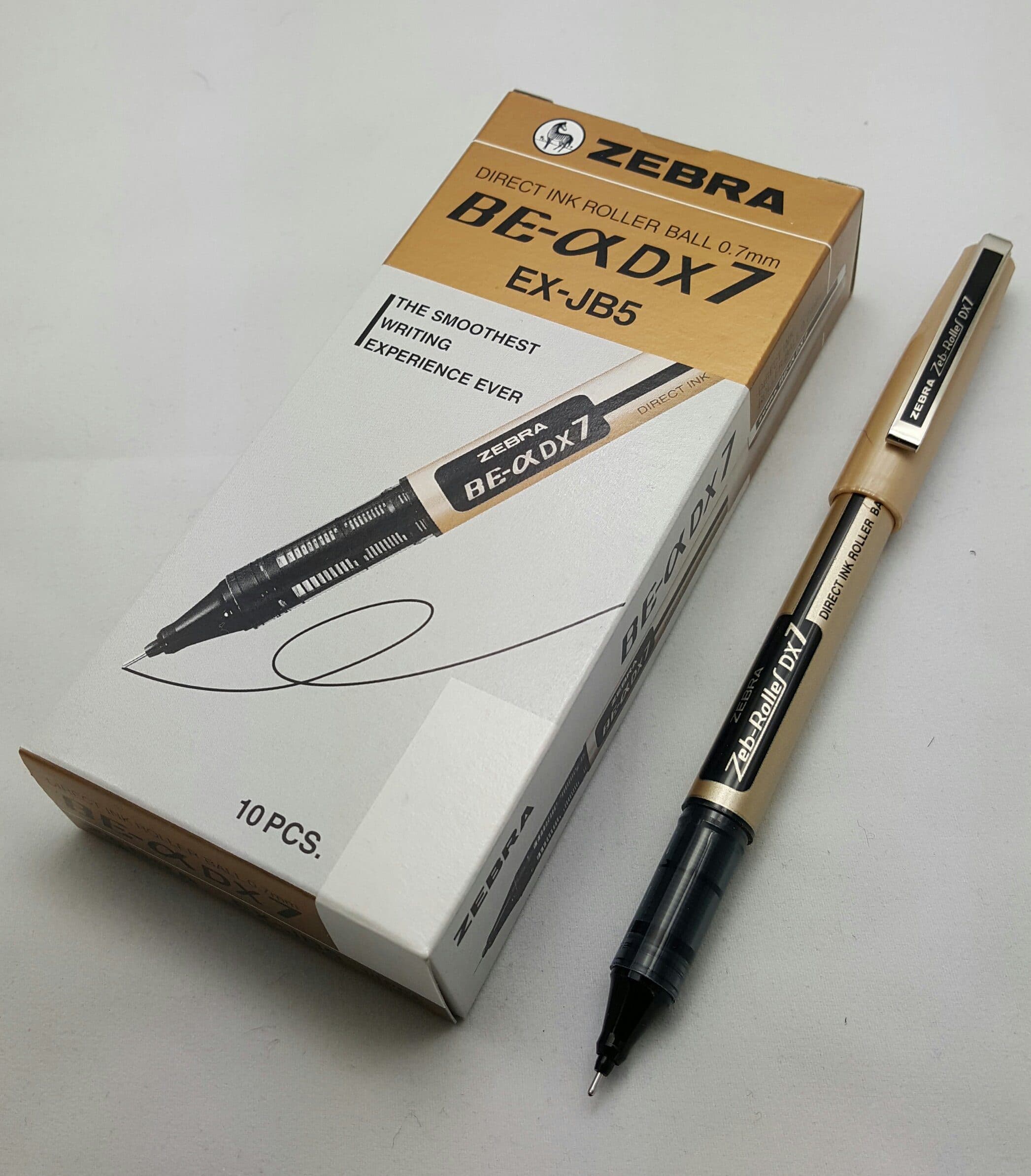 Zebra DX7- Roller Ballpen, Black (10 Pcs)