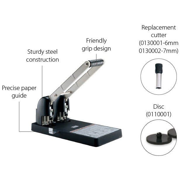 KW Trio 952 Power Punch – 2-Hole | Heavy Duty Office & School Paper Punch 3