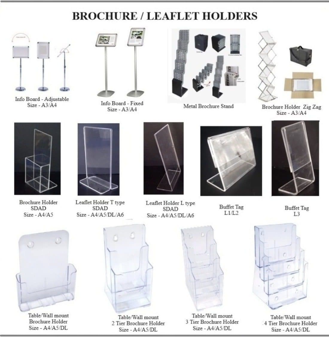 Brochure and Leaflet Holders – Display Stand Organizer for Flyers, Catalogs, and Pamphlets