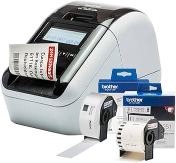 Brother QL-800 High-Speed Thermal Label Printer – 93 Labels/Minute, 300×600 dpi, USB, Black & Red Printing, Auto Cutter – Professional Office & Shipping Label Maker 2
