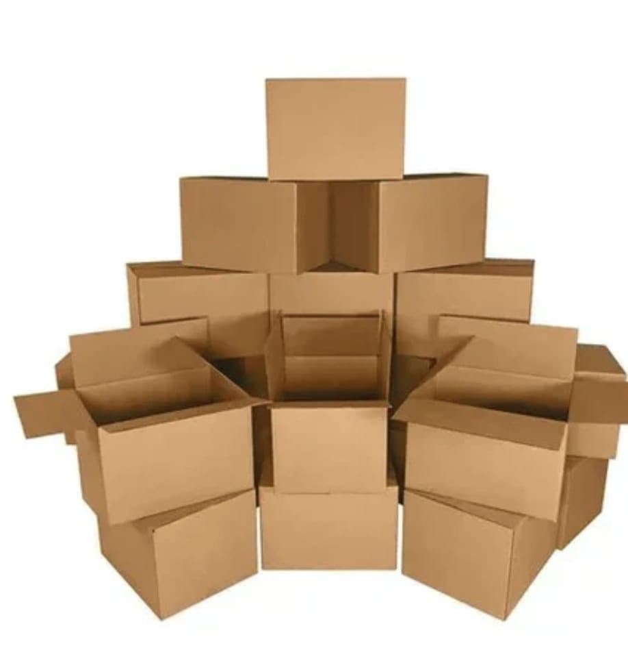 Corrugated Cardboard Box 100x75x75 cm – Strong 5-Ply Durable Packaging, Brown