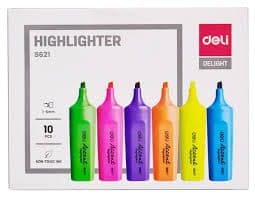 Deli Highlighter – Chisel Tip, 10-Pack (Mix of 5 Colors) – Office, School & Home Use