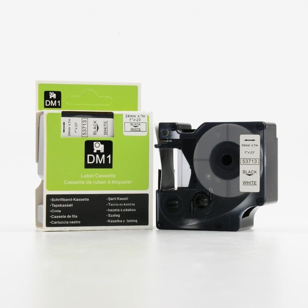 Dymo D1 53713 Labeling Tape – 24mm x 7m – Black on White Durable Label Tape for LabelManager Printers