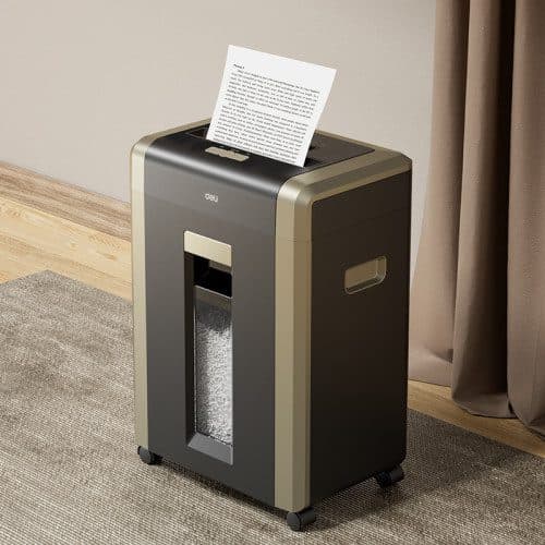 Deli ET099 Cross-Cut Paper Shredder – 25-Sheet Capacity | 31 L Large Bin | Level P-4 Security | CDs, Credit Cards, Staples