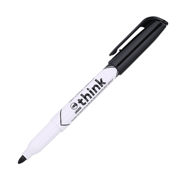 Deli Whiteboard Dry Erase Markers – Black, Bullet Tip (Pack of 12) – Office, School & Classroom Use