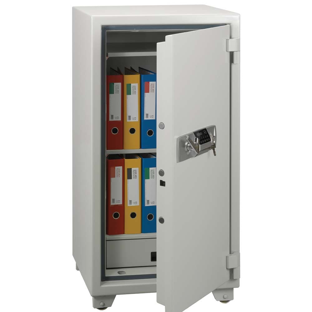 Eagle Safe ES-150 Fire Resistant Digital Safe with Key Lock – Compact Office & Home Security Safe, Grey 2