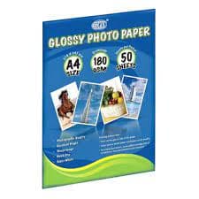 FIS Photo Glossy Paper, A4, 180 GSM, Inkjet, 50 Sheets – Premium High-Quality Printing Paper