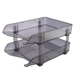 2-Tier Paper Tray, Stackable Document Organizer for Office & Home – Durable File Tray