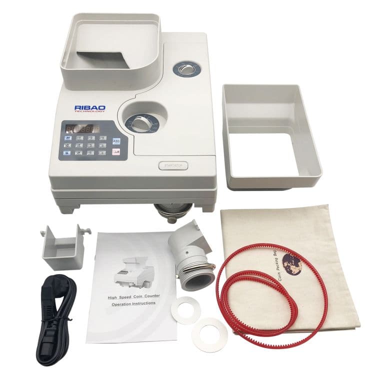 Ribao HCS-3300 High-Speed Heavy Duty Coin Counting Machine – Professional Bank-Grade Coin Sorter with Large Hopper for Bulk Coin Processing 3