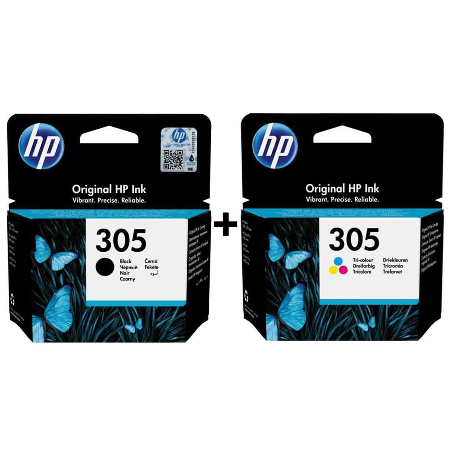 HP 305 Original Ink Cartridge Combo Pack – Black & Tri-Colour | Genuine HP DeskJet, ENVY & All-in-One Printer Ink